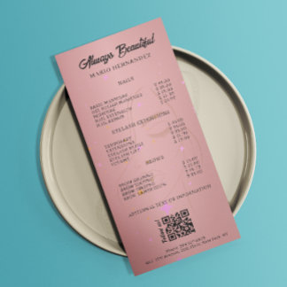 Aesthetician Price List Menu Rose Gold Qr Code