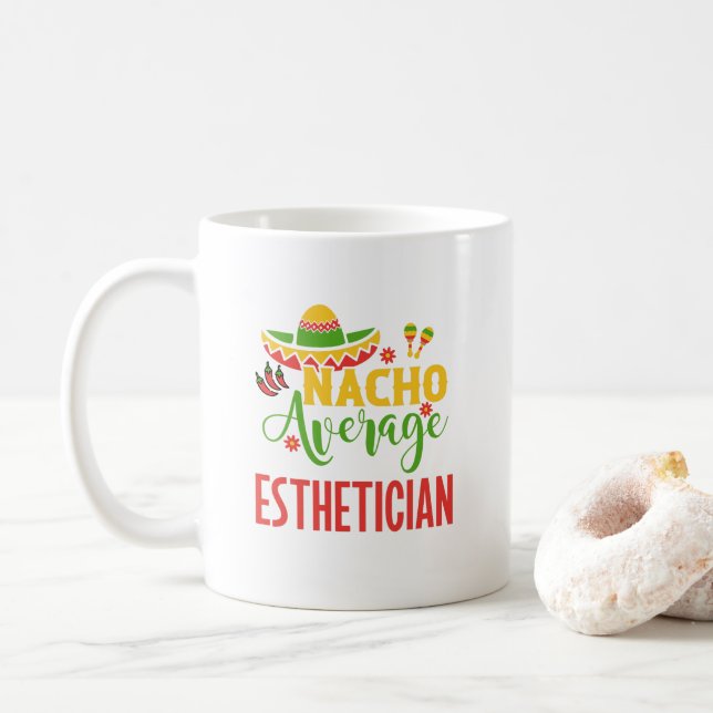Aesthetician Skin Care Beautician Cosmetologist Coffee Mug (With Donut)