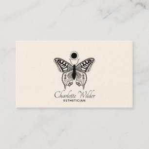 Aesthetician Skincare Butterfly Logo Business Card