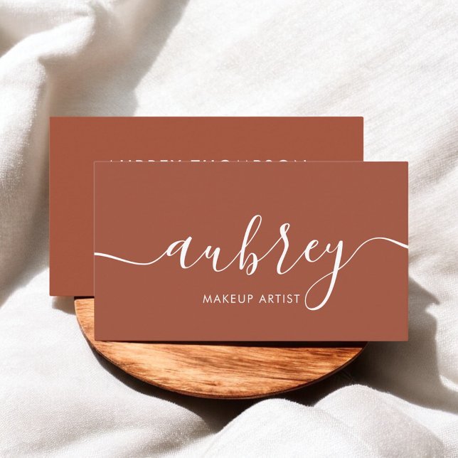 Aesthetician SpaTerracotta Script Bold Modern Business Card (Creator Uploaded)