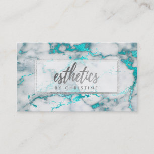 aesthetician teal marble appointment card