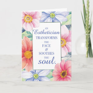 Aesthetician Word Art Quote with Large Watercolor Card