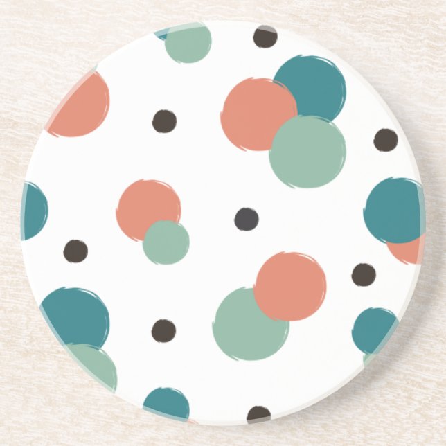 Aethetic Colourful Dots Coaster (Front)