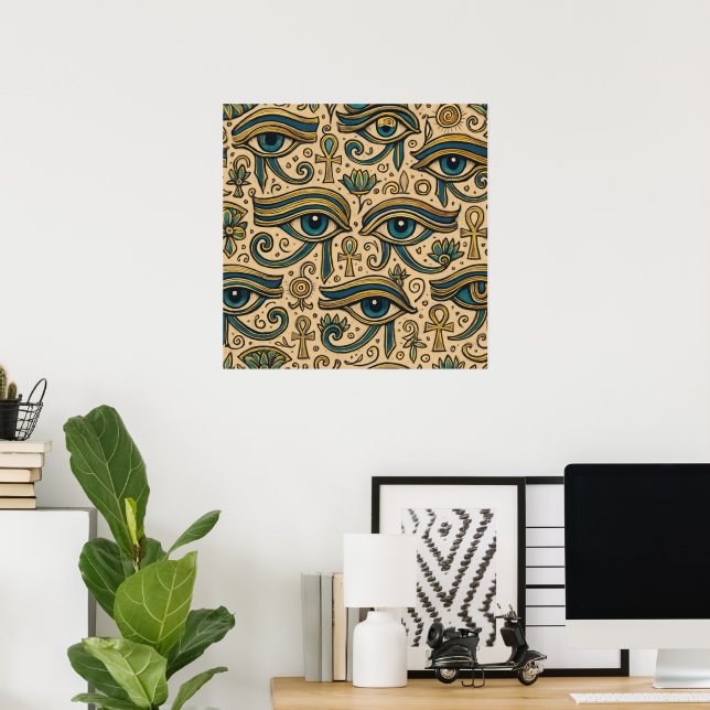 AEye of Horus Egyptian Tribal Symbol Art Poster (Home Office)