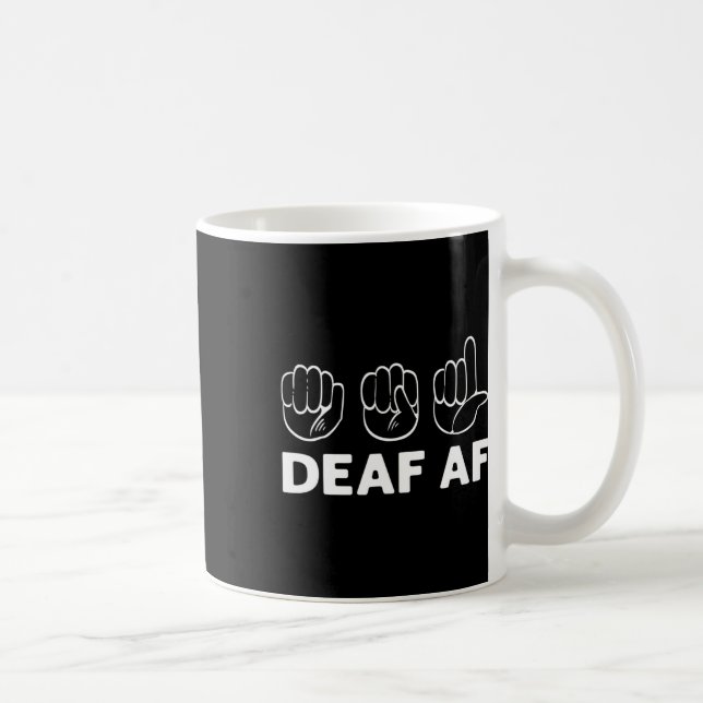 Af Asl Awareness Hand Sign Language Deaf Pride  Coffee Mug (Right)
