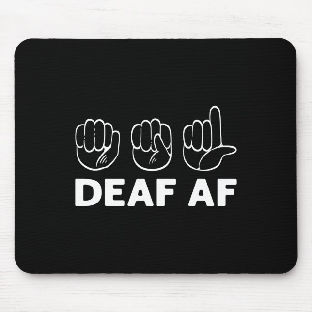 Af Asl Awareness Hand Sign Language Deaf Pride  Mouse Mat (Front)