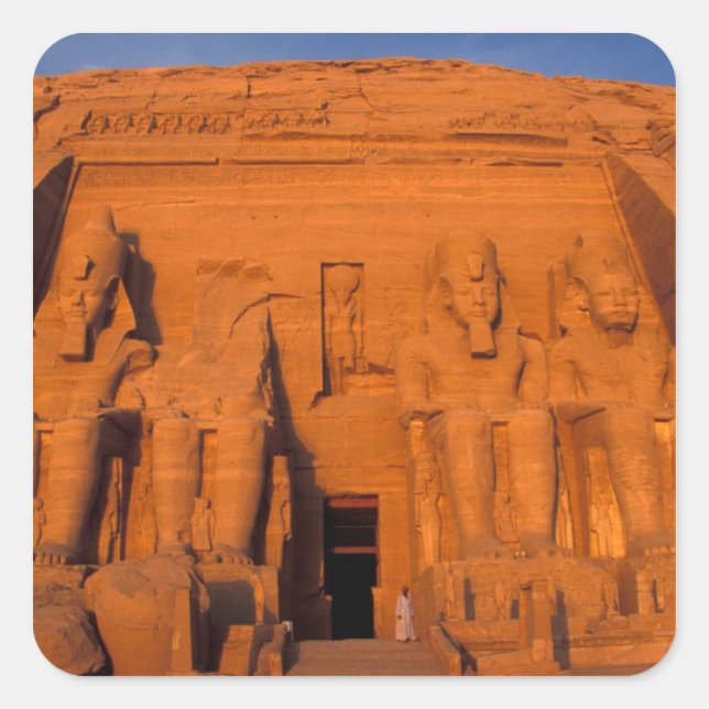 AF, Egypt, Abu Simbel. Facade at sunset, Great Square Sticker (Front)