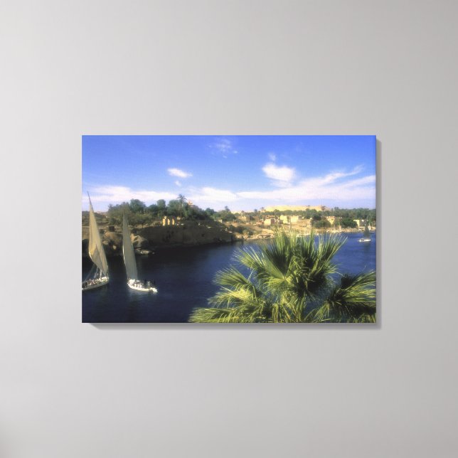 AF, Egypt, Upper Egypt, Aswan. River Nile, Canvas Print (Front)