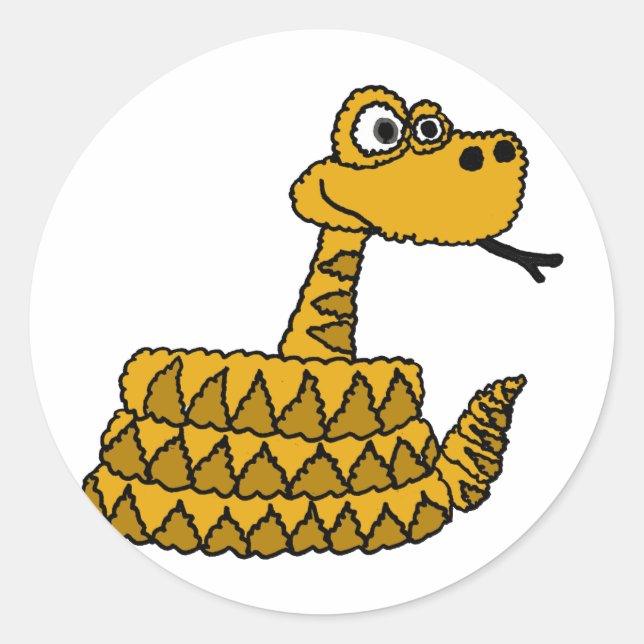 AF- Funky Rattlesnake Cartoon Classic Round Sticker (Front)