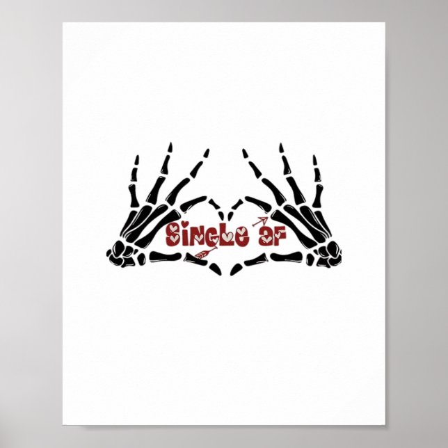 Af Skeleton Hands Heart Classic Poster (Front)