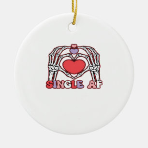 Af Skeleton Hands Valentines Day Classic Ceramic Tree Decoration