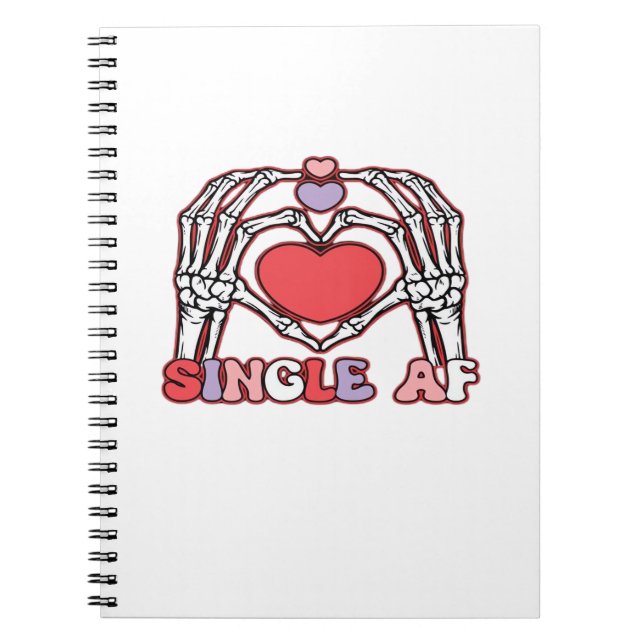 Af Skeleton Hands Valentines Day Classic Notebook (Front)