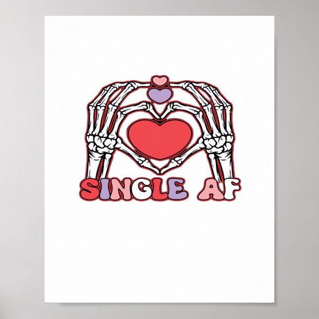 Af Skeleton Hands Valentines Day Classic Poster (Front)