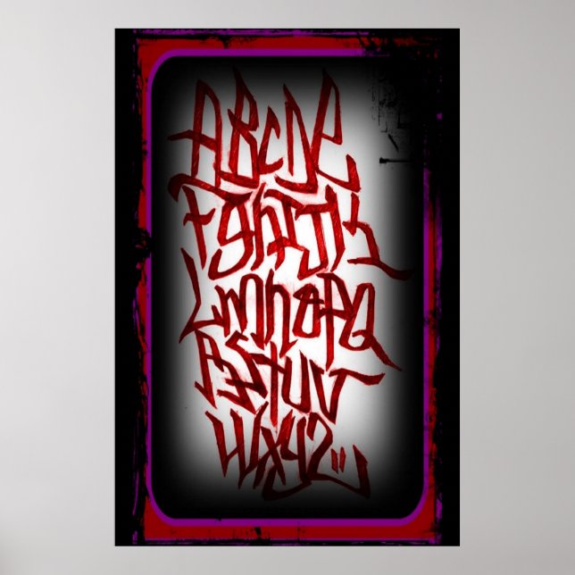Affaires - alphabet graffitti - röd poster (Front)