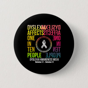 Affects One In Ten People - Dyslexia Awareness Wee 6 Cm Round Badge