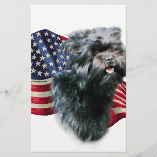 Affenpincher Flag Stationery (Front)