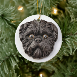 Affenpinscher 3D Inspired Ceramic Tree Decoration