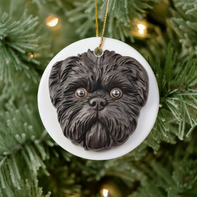 Affenpinscher 3D Inspired Ceramic Tree Decoration (Tree)