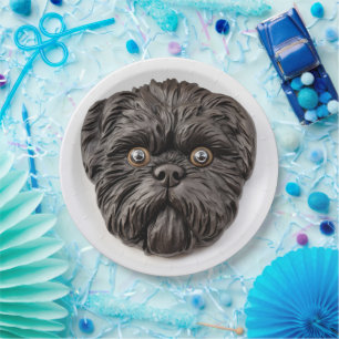 Affenpinscher 3D Inspired Paper Plate