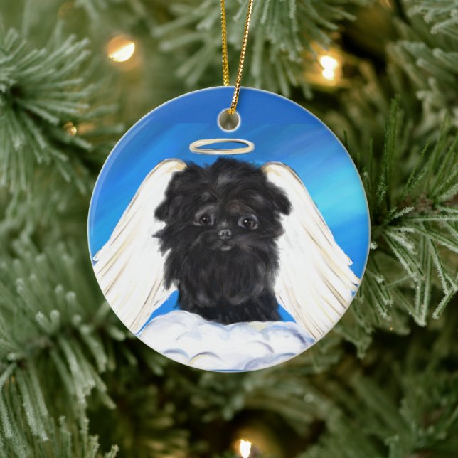 Affenpinscher Angel   Ceramic Tree Decoration (Tree)