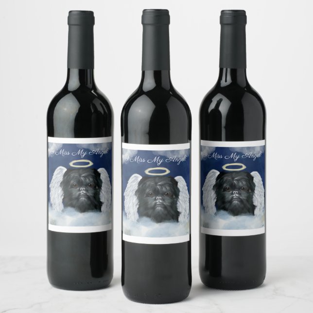 Affenpinscher Angel   Wine Label (Bottles)