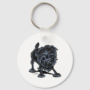 Affenpinscher at Play Key Ring