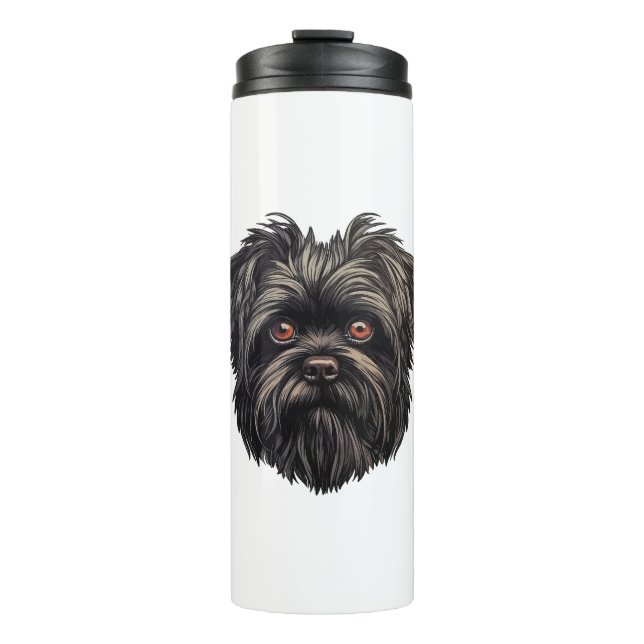Affenpinscher Black Dog Thermal Tumbler (Front)