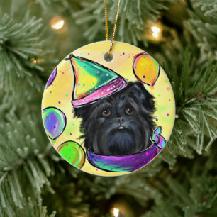 Affenpinscher ceramic tree decoration