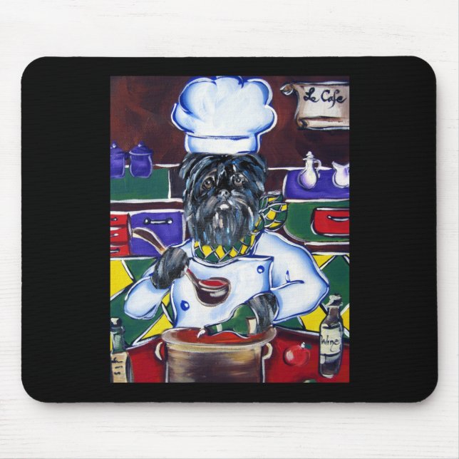Affenpinscher Chef Mouse Mat (Front)