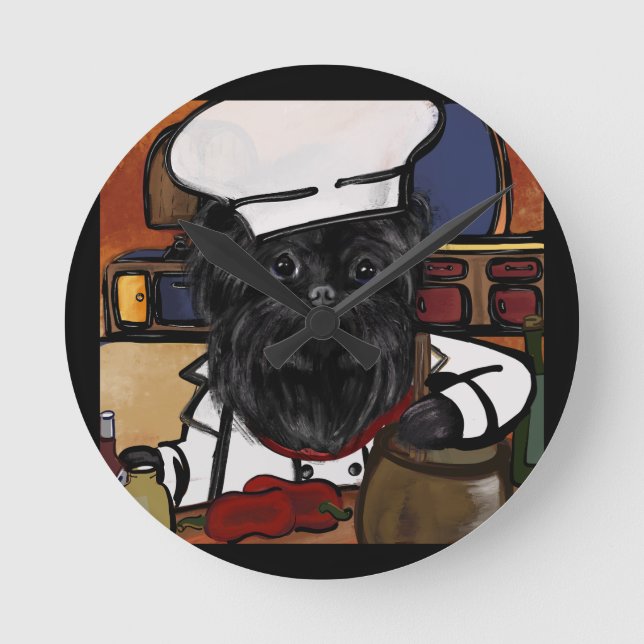 Affenpinscher Chef    Round Clock (Front)