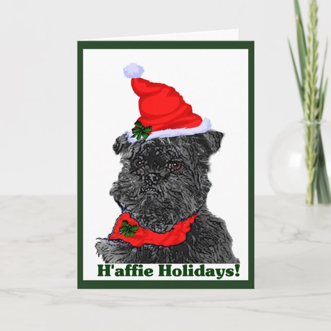Affenpinscher Christmas Cards Personalised (Front)
