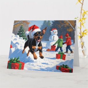 Affenpinscher Christmas Festive Snow Scene Card