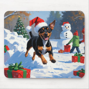 Affenpinscher Christmas Festive Snow Scene Mouse Mat