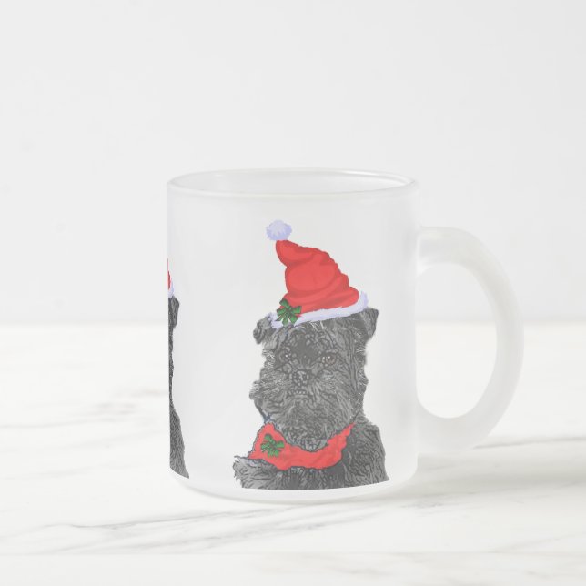Affenpinscher Christmas Gifts Frosted Glass Coffee Mug (Right)