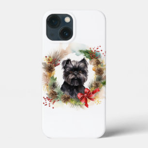 Affenpinscher Christmas Wreath Festive Pup iPhone 13 Mini Case