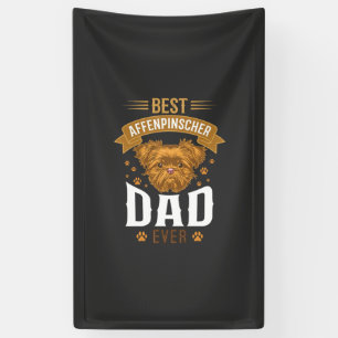 Affenpinscher Dad Ever Dog Face Paw Prints Banner