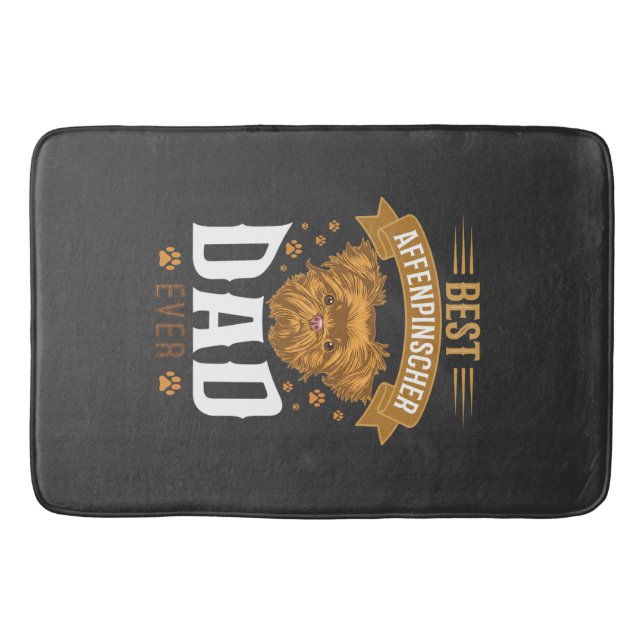 Affenpinscher Dad Ever Dog Face Paw Prints Bath Mat (Front)