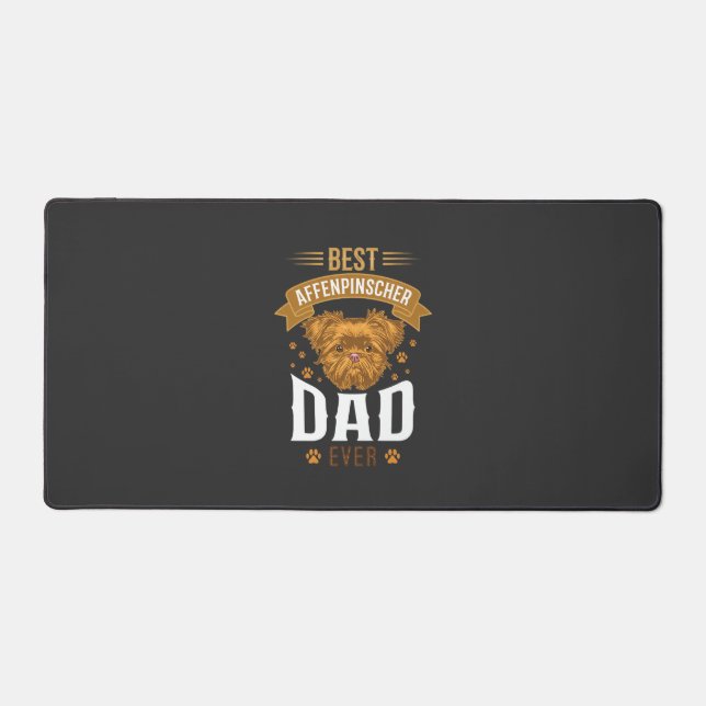 Affenpinscher Dad Ever Dog Face Paw Prints Desk Mat (Front)