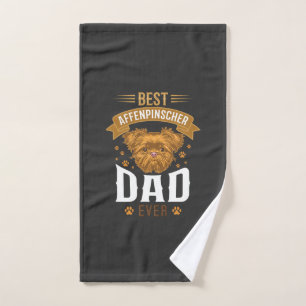 Affenpinscher Dad Ever Dog Face Paw Prints Hand Towel