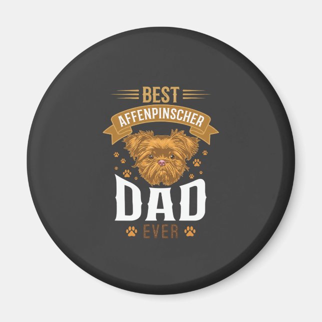 Affenpinscher Dad Ever Dog Face Paw Prints Magnet (Front)