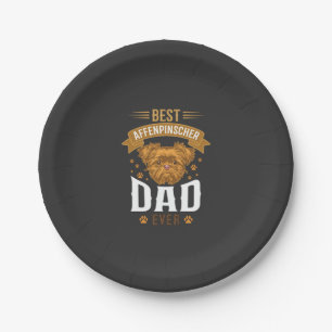 Affenpinscher Dad Ever Dog Face Paw Prints Paper Plate