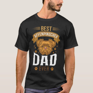 Affenpinscher Dad Ever Dog Face Paw Prints T-Shirt