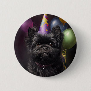 Affenpinscher Dog Birthday Balloons 6 Cm Round Badge
