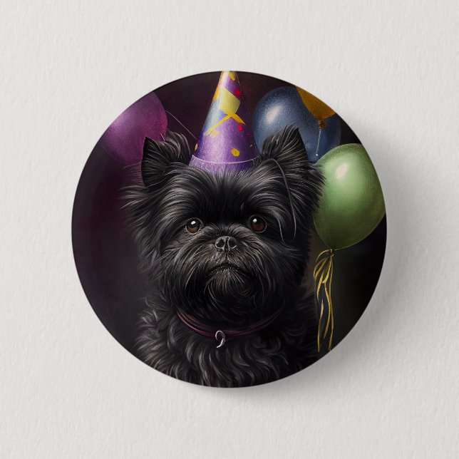 Affenpinscher Dog Birthday Balloons 6 Cm Round Badge (Front)