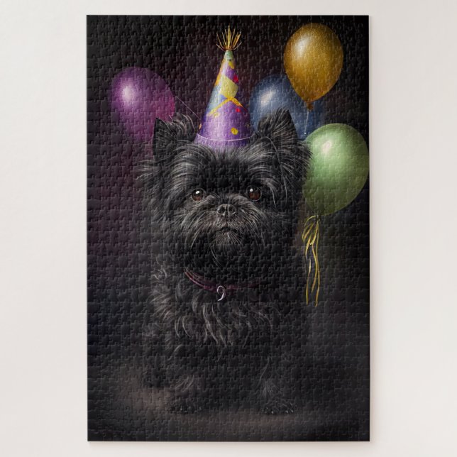 Affenpinscher Dog Birthday Balloons Jigsaw Puzzle (Vertical)