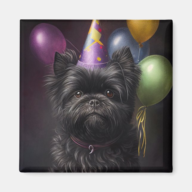 Affenpinscher Dog Birthday Balloons Magnet (Front)