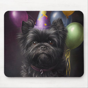 Affenpinscher Dog Birthday Balloons Mouse Mat
