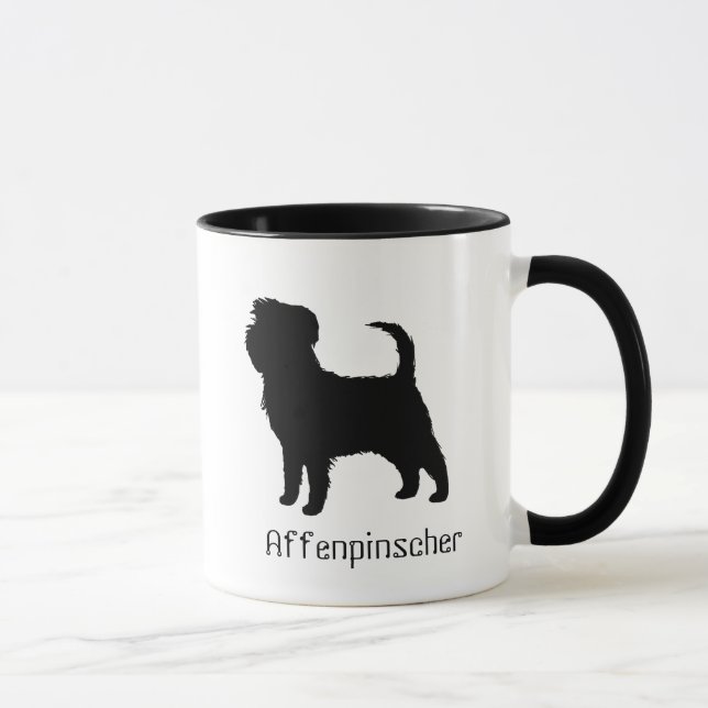 Affenpinscher Dog Breed Silhouette Custom Mug (Right)