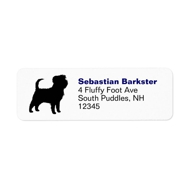 Affenpinscher Dog Breed Silhouette Return Address (Front)