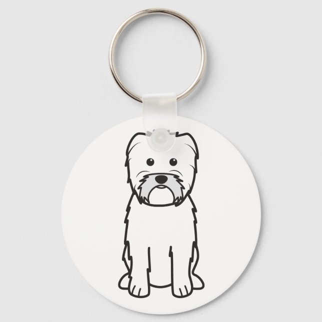 Affenpinscher Dog Cartoon Key Ring (Front)